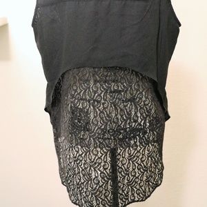 Neiman Marcus Black Tank with Lace Back